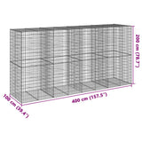 NNEVL Gabion Basket with Cover 400x100x200 cm Galvanised Iron