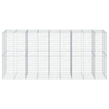 NNEVL Gabion Basket with Cover 450x100x200 cm Galvanised Iron