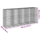 NNEVL Gabion Basket with Cover 450x100x200 cm Galvanised Iron