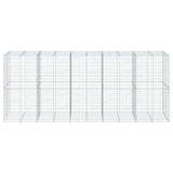 NNEVL Gabion Basket with Cover 500x100x200 cm Galvanised Iron