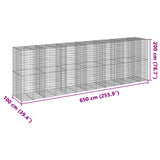 NNEVL Gabion Basket with Cover 650x100x200 cm Galvanised Iron