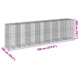 NNEVL Gabion Basket with Cover 700x100x200 cm Galvanised Iron