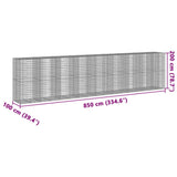 NNEVL Gabion Basket with Cover 850x100x200 cm Galvanised Iron