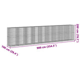 NNEVL Gabion Basket with Cover 900x100x200 cm Galvanised Iron