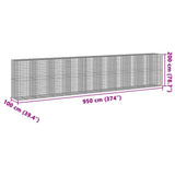 NNEVL Gabion Basket with Cover 950x100x200 cm Galvanised Iron