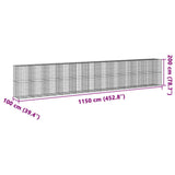 NNEVL Gabion Basket with Cover 1150x100x200 cm Galvanised Iron