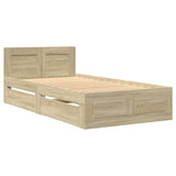 NNEVL Bed Frame with Headboard without Mattress Sonoma Oak 90x190 cm