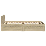 NNEVL Bed Frame with Headboard without Mattress Sonoma Oak 90x190 cm