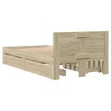 NNEVL Bed Frame with Headboard without Mattress Sonoma Oak 90x190 cm