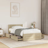 NNEVL Bed Frame with Headboard without Mattress Sonoma Oak 90x190 cm