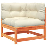 NNEVL 2 Piece Garden Sofa Set with Cushions Wax Brown Solid Wood Pine
