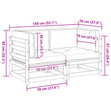 NNEVL 2 Piece Garden Sofa Set with Cushions Wax Brown Solid Wood Pine