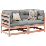 NNEVL 2 Piece Garden Sofa Set with Cushions Solid Wood Douglas Fir