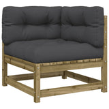 NNEVL 2 Piece Garden Sofa Set with Cushions Impregnated Wood Pine
