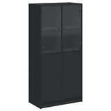 NNEVL Highboard with Doors Black 68x37x142 cm Engineered Wood
