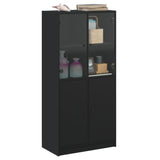 NNEVL Highboard with Doors Black 68x37x142 cm Engineered Wood