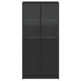 NNEVL Highboard with Doors Black 68x37x142 cm Engineered Wood