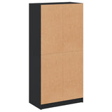 NNEVL Highboard with Doors Black 68x37x142 cm Engineered Wood