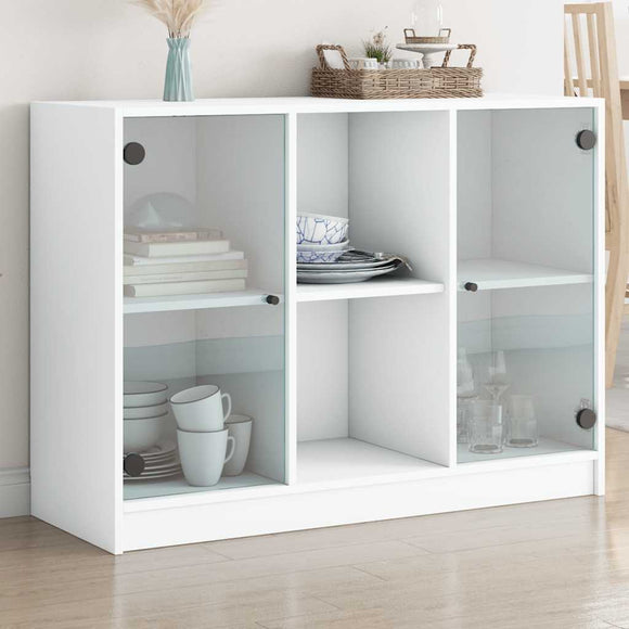 NNEVL Sideboard White 102x37x75.5 cm Engineered Wood
