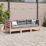 NNEVL 3 Piece Garden Sofa Set with Cushions Solid Wood Douglas Fir