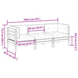 NNEVL 3 Piece Garden Sofa Set with Cushions Impregnated Wood Pine