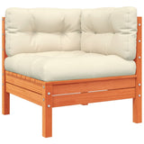 NNEVL 4 Piece Garden Sofa Set with Cushions Wax Brown Solid Wood Pine
