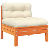 NNEVL 4 Piece Garden Sofa Set with Cushions Wax Brown Solid Wood Pine