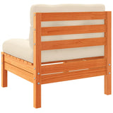 NNEVL 4 Piece Garden Sofa Set with Cushions Wax Brown Solid Wood Pine