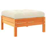 NNEVL 4 Piece Garden Sofa Set with Cushions Wax Brown Solid Wood Pine