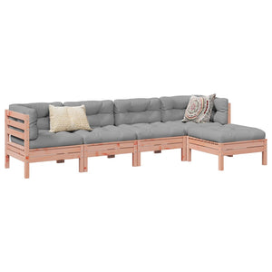 NNEVL 5 Piece Garden Sofa Set with Cushions Solid Wood Douglas Fir