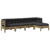 NNEVL 5 Piece Garden Sofa Set with Cushions Impregnated Wood Pine