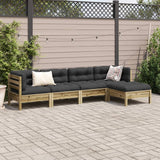 NNEVL 5 Piece Garden Sofa Set with Cushions Impregnated Wood Pine