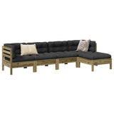NNEVL 5 Piece Garden Sofa Set with Cushions Impregnated Wood Pine