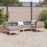 NNEVL 6 Piece Garden Sofa Set with Cushions Solid Wood Douglas Fir