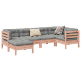 NNEVL 6 Piece Garden Sofa Set with Cushions Solid Wood Douglas Fir