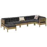 NNEVL 7 Piece Garden Sofa Set with Cushions Impregnated Wood Pine