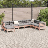 NNEVL 8 Piece Garden Sofa Set with Cushions Solid Wood Douglas Fir