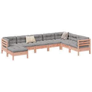 NNEVL 8 Piece Garden Sofa Set with Cushions Solid Wood Douglas Fir