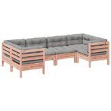 NNEVL 6 Piece Garden Sofa Set with Cushions Solid Wood Douglas Fir