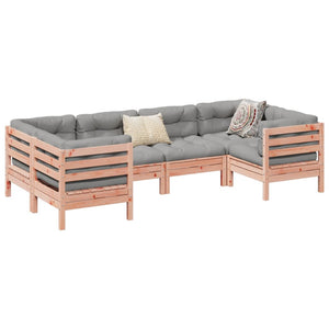 NNEVL 6 Piece Garden Sofa Set with Cushions Solid Wood Douglas Fir