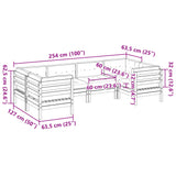 NNEVL 6 Piece Garden Sofa Set with Cushions Impregnated Wood Pine