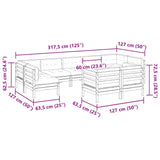 NNEVL 9 Piece Garden Sofa Set with Cushions Solid Wood Douglas Fir