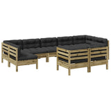 NNEVL 9 Piece Garden Sofa Set with Cushions Impregnated Wood Pine