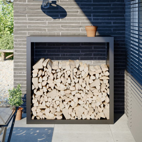 NNEVL Firewood Rack Anthracite 100x40x100 cm Steel