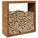 NNEVL Firewood Rack 100x40x100 cm Weathering Steel