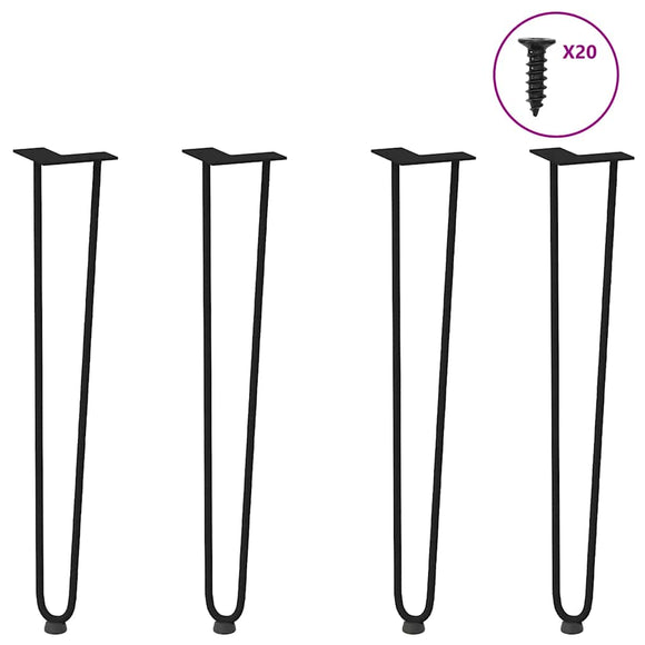 NNEVL hairpin legs for console tables for Console Table 4 pcs Black 72 cm Solid Steel