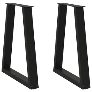 NNEVL Dining Table Legs V-Shape 2 pcs Black 60x(72-73) cm Steel