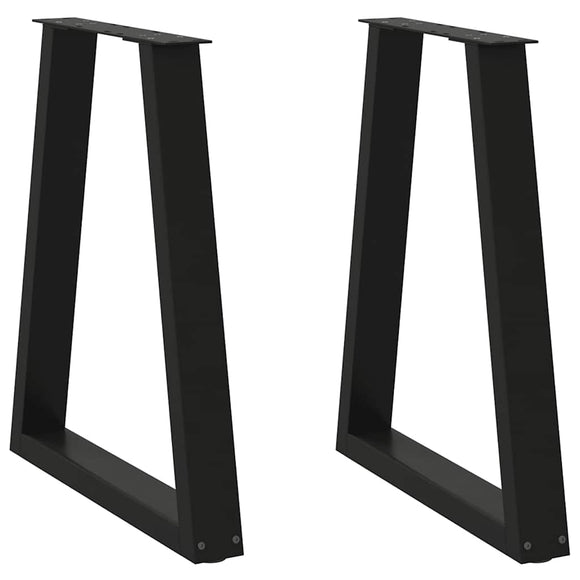 NNEVL Dining Table Legs V-Shape 2 pcs Black 60x(72-73) cm Steel