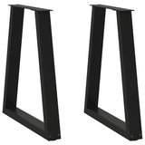 NNEVL Dining Table Legs V-Shape 2 pcs Black 60x(72-73) cm Steel