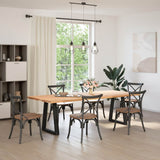 NNEVL Dining Table Legs V-Shape 2 pcs Black 60x(72-73) cm Steel